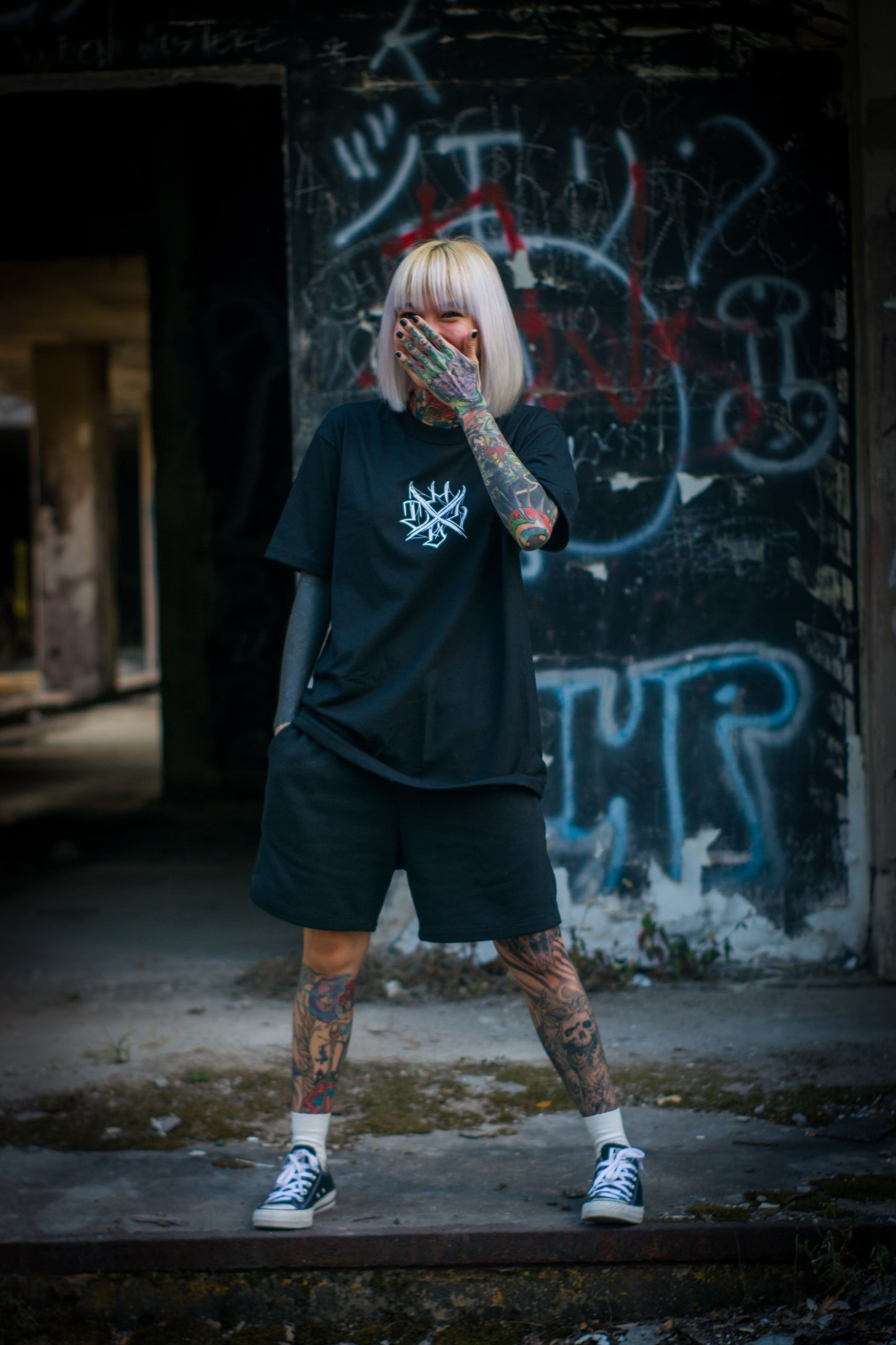 Desi Aura Black Streetwear Shorts
