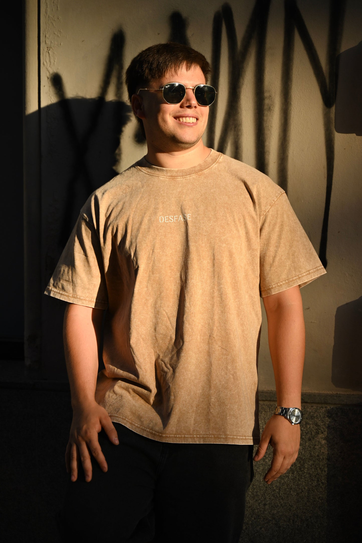 Desi Aura Brown Mineral Washed Tee